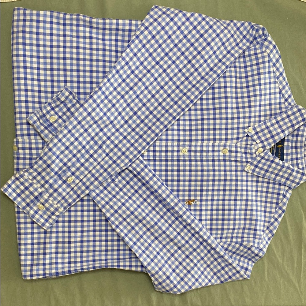 Ralph Lauren Blue and White Gingham Shirt
